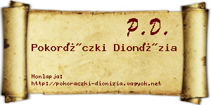 Pokoráczki Dionízia névjegykártya